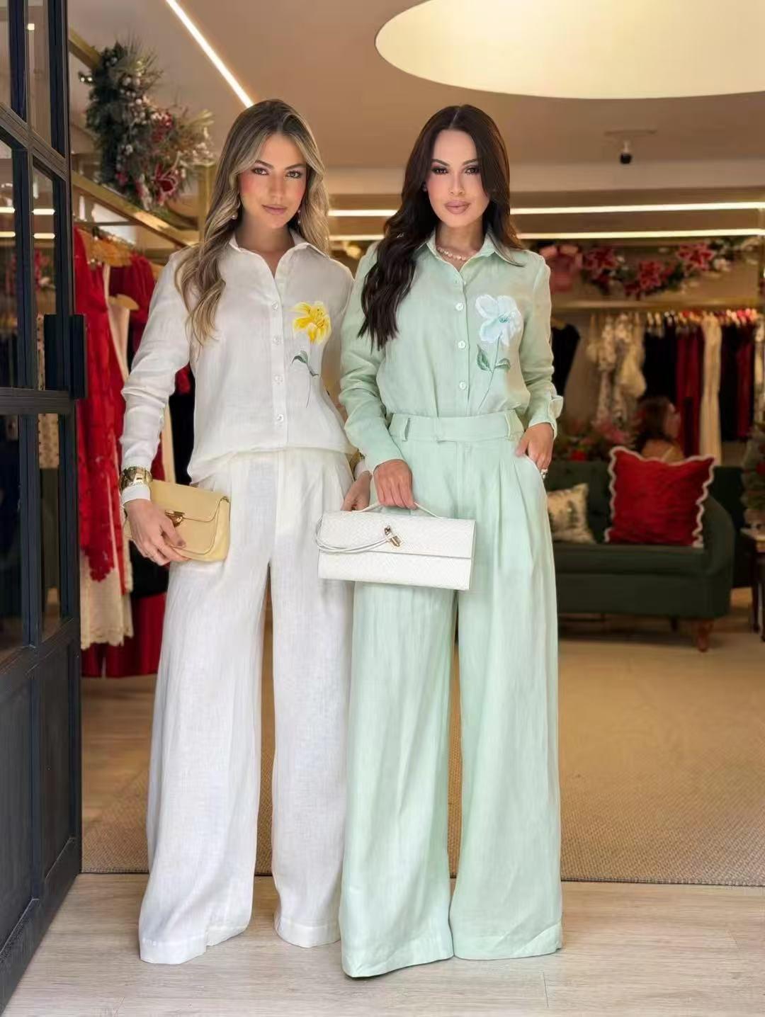HANDPAINTED LINEN CO-ORD SET 2404