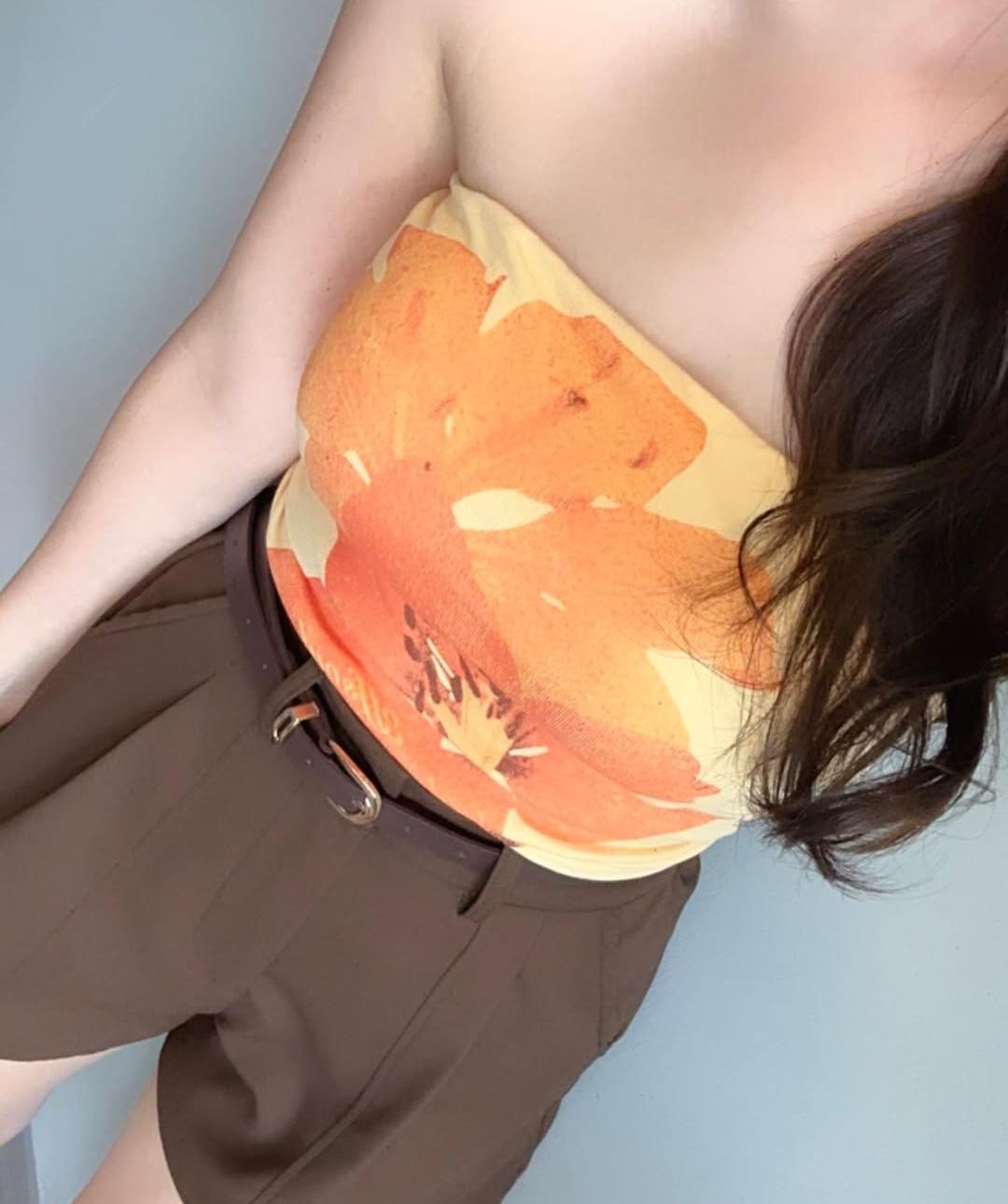 FLORAL PADDED TUBE TOP FOR WOMEN 1106