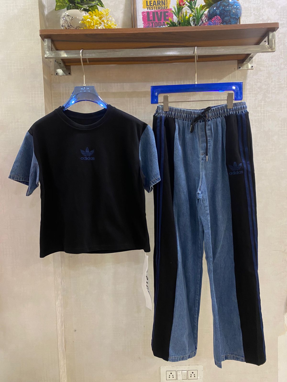 LOGO EMBROIDERED DENIM CO-ORD SET 1307