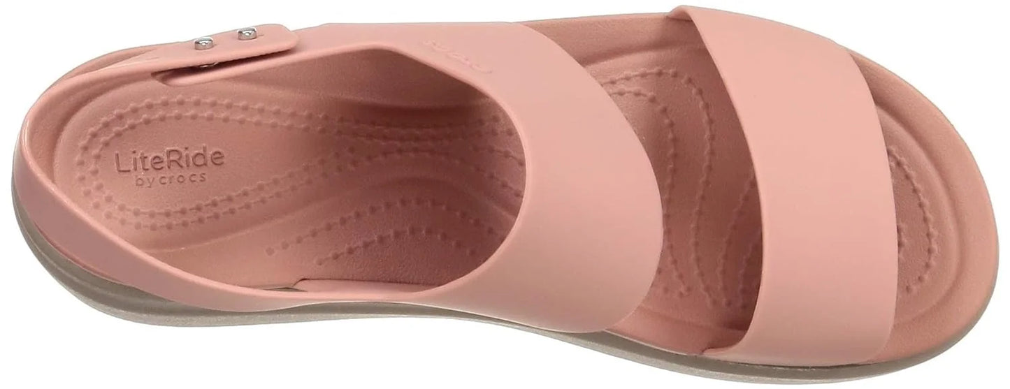 CROCCS BROOKLYN WOMENS WEDGE SANDALS PINK