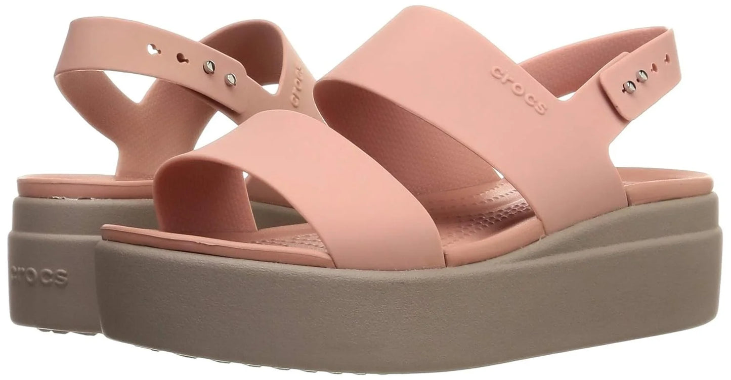 CROCCS BROOKLYN WOMENS WEDGE SANDALS PINK