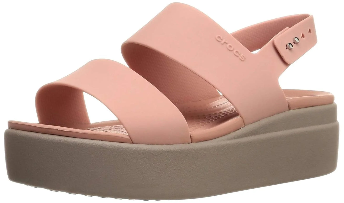CROCCS BROOKLYN WOMENS WEDGE SANDALS PINK